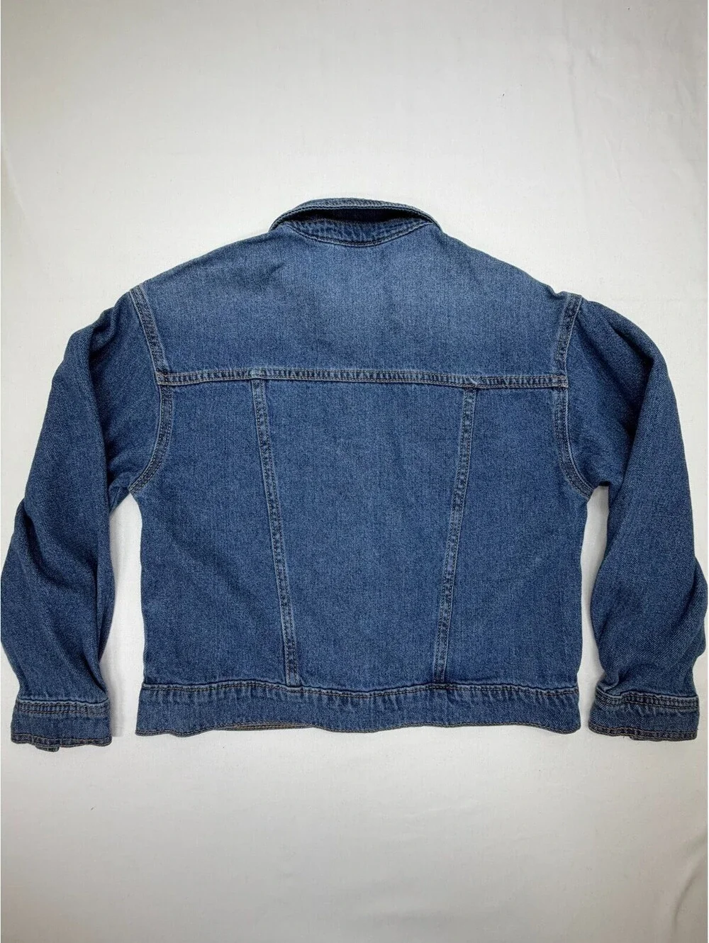 Wonder Nation Girl's Jacket Denim Pocket Collared Solid Button Size L Blue NWOT